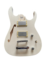 Fistrock DIY Electric Guitar Kit Beginner Kit 6 String Right Handed with Flamed Maple Veneer Top Basswood Body Hard Maple Neck Rosewood Fingerboard Chrome Hardware Build Your Own Guitar. Fistrock