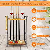 Jolensoy Pool Stick Holder Pool Cue Holder Floor Stand Cue Stick Holder 10-Hole Billiard Cue Racks for Game Room Billiard Room Decor Club Pool Table Accessories Jolensoy