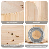 Cuguords Rotating Bookshelf Tower,Corner Bookshelf for Small Space, 360 Display 5-Tier Wood Bookcase Storage Rack, Kids&Adults Spinning Book Shelf,Revolving Bookcase for Bedroom, Living Room Cuguords