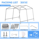 Jocoevol 8x10 ft Carport Heavy Duty Tent with Roll-up Windows, Portable Garage with Galvanized Steel Tubes, Car Canopy All-Season Tarp for Car Boat Truck Motorcycle Jocoevol