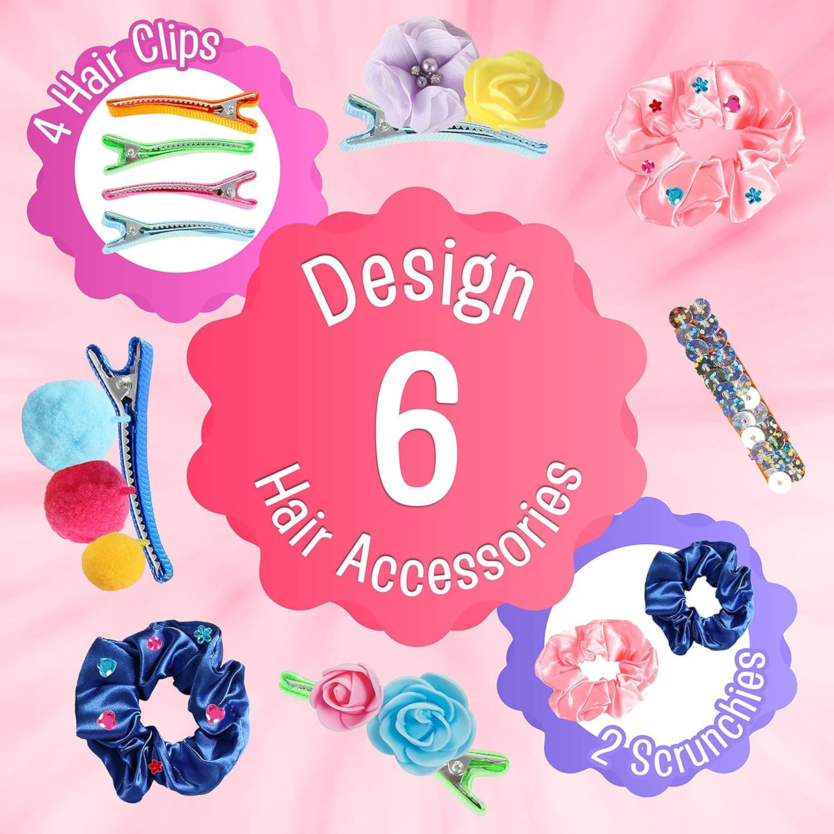 infinity treasures Headband Making kit for Girls, Fashion Headbands for Kids, DIY Hair Accessories Set with Clips and Scrunchies, Arts & Crafts Gift for Ages 5-12 Year Old- 65 pcs infinity treasures