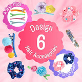 infinity treasures Headband Making kit for Girls, Fashion Headbands for Kids, DIY Hair Accessories Set with Clips and Scrunchies, Arts & Crafts Gift for Ages 5-12 Year Old- 65 pcs infinity treasures