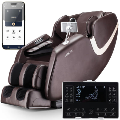 BOSSCARE Full Body Airbag Massage Chair: 2025 Shiatsu Zero Gravity Massager Chairs - AI APP Control Back Heating - Relaxing Massaging Recliner for Friend Family
