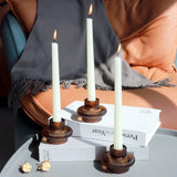 VOHO Brown Candlestick Holders Set of 6, Old Fashioned Candle Sticks Holder Decor for Daily Room/Halloween/Thanksgiving Party, Double Side Taper Candle Holders for Candlesticks/Tealight Candles(Brown) VOHO