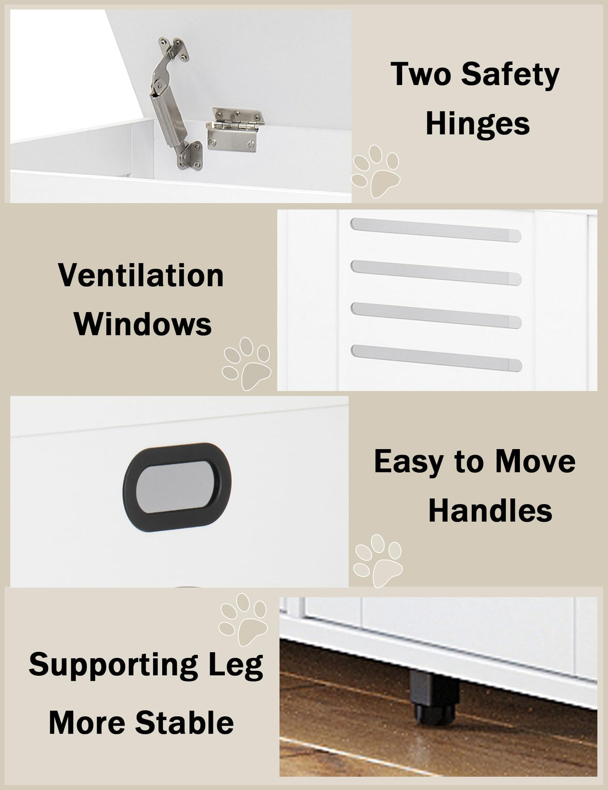 DINZI LVJ Litter Box Enclosure Furniture for 2 Cats, Top Opening Hidden Litter Box with Double Rooms, Dual Cat House with Good Ventilation, 47.2" Wooden Cat Washroom, White DINZI LVJ