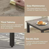 SumKea 3-Piece 4 Bar 2 Dining Benches, 43.3'' Wood Kitchen Table & Chair Set for Breakfast Nook and Small Space, Grey SumKea