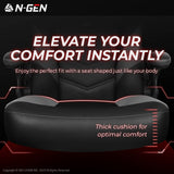 N-GEN Video Gaming Computer Chair Ergonomic Office Chair Desk Chair with Lumbar Support Flip Up Arms Adjustable Height Swivel PU Leather Executive with Wheels for Adults Women Men (Grey) NEO CHAIR
