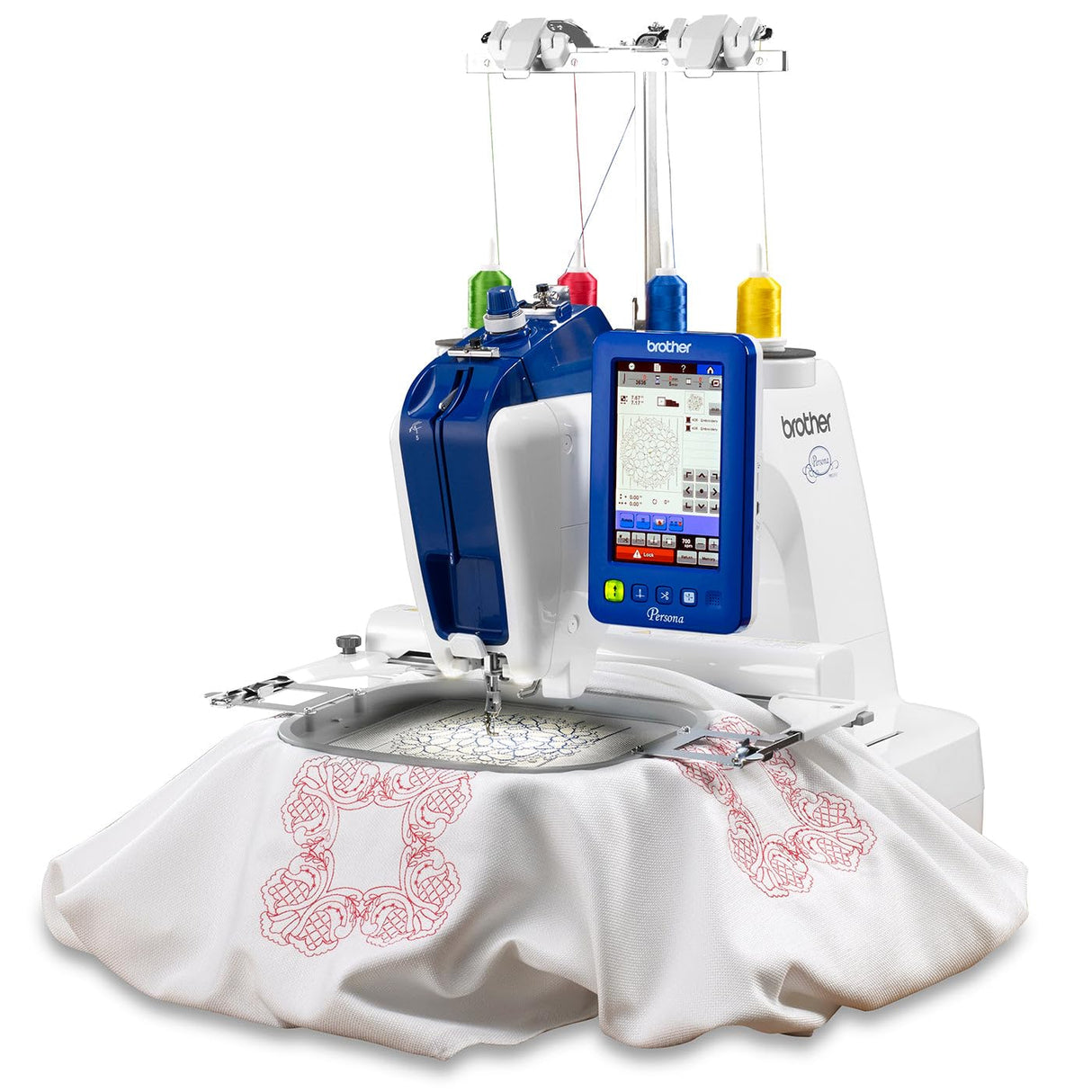 Brother Persona PRS100 Single Needle Embroidery Machine with 4-Spool Thread Stand and Free Arm Embroidery Brother