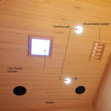 Smartmak Far Infrared Wood Sauna, 1 or 2 Person Home Canadian Hemlock Luxurious Wooden Traditional Indoor Corner Saunas, 2300 W Spa Room with Recliner, 8 Heating Element, Speaker, Lights, Oxygen Bar Smartmak