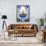 LOMSIOY DIY 5D Diamond Art Kits for Adults, Buddha Diamond Painting Kits for Beginner, Meditation Diamond Art with Round Full Drill Rhinestone Crafts Gem Arts for Home Wall Decor 12 * 16 inch LOMSIOY