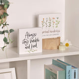 Decor unlimited Farmhouse Decor, 3 Pcs 5x5 Inches Office Home Sayings Wooden Block Signs - Funny Quotes for Tiered Tray Wood Signs Decor - Wooden Block Signs Set Table Centerpiece Decorations for Home Office Shelf Desk Decor unlimited