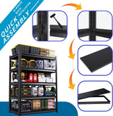 OECSO 5000LBS Storage Shelves Heavy Duty 72" H Garage Shelving Units 5 Tier Adjustable Metal Utility Rack Shelf,Large Industrial Shelves,for Shop,Warehouse,Basement,Outdoor,72" H x 48" W x 24" D OECSO