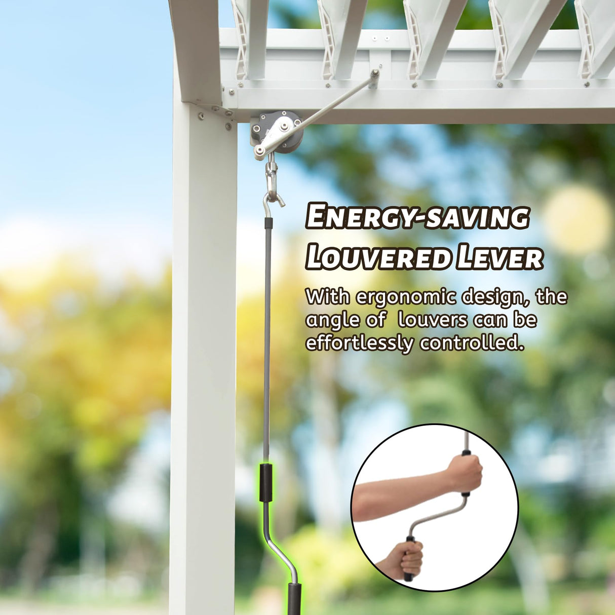 Domi Louvered Pergola 10X10FT, Aluminum Pergola with Adjustable Louvered Roof and Drainage Gutter, Outdoor Pergola Gazebo for Patio, Backyard, Deck, White domi outdoor living