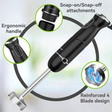 Immersion Blender Handheld Hand Blender, 1000W 5 in 1 Hand Mixer Stick, BPA-Free 12 Speed Handheld Blender 304 Stainless, Mixing Beaker, Chopper, Whisk, Milk Frother, Soup, Smoothies, Baby Food, Sauce Abuler