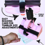 Pinch Perfect Trident Tumbler Clamp - Standard Size Adjustable Tumbler Sublimation Tool for Tumbler Sizes from 12oz - 40oz Skinny & Thick Tumblers (Pink) Pinch Perfect