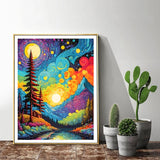 ijbnhd Van Gogh Diamond Art Kits for Adults Starry Sky Diamond Painting Kits for Adults, Full Drill Round Abstract Landscape Gem Art Kits for Home Wall Decor 12x16in ijbnhd