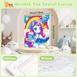 Reivworl Cartoon Paint by Numbers Kit for Kids, Cartoon Paint by Number with Frame and Easel, Paint by Number Kids Age 5-8-12 for Gifts and Decor (8X8 Inch) Reivworl