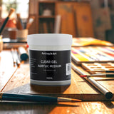 Falling in Art Clear Gel Acrylic Medium, 500ML/16.9Oz Gloss Gel Medium for Acrylic Paint, Ideal for Texture, Layering,and Extending Paint Falling in Art