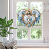 SKRYUIE Hanging Diamond Art Kits for Adults Christ, DIY Window Pendant Diamond Painting Kit Sun Catcher, Special Shaped Crystal Acrylic Double Sided, Porch Outdoor Garden Ornaments 6.9 x 7.88 Inch D3 SKRYUIE