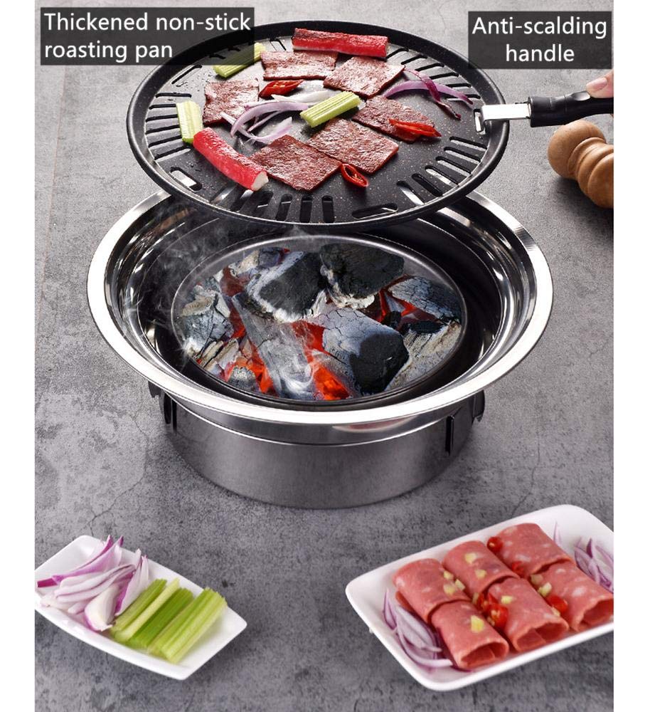 Primst Multifunctional Charcoal Barbecue Grill, Household Korean BBQ Grill, Portable Camping Grill Stove, Tabletop Smoker Grill