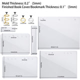 NiArt A4 Large Notebook Cover Epoxy Resin Silicone Molds A4,A5,A6,A7 Bookmark 40PCS Loose Leaf Binder Rings Kit DIY Casting Tool Handmade Agate Art Craft Soft Shiny Glossy Finish Easy Unmold Journal NiArt