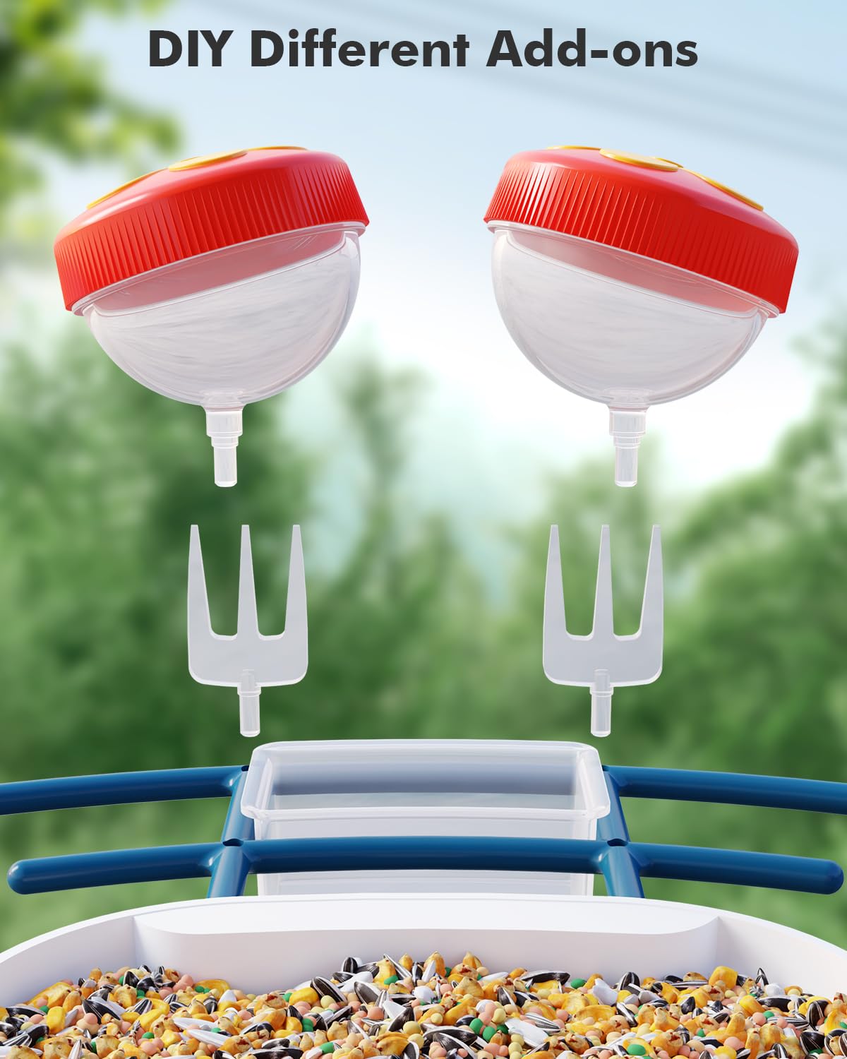 Dzees Smart Bird Feeder with Camera, Bird Feeder Camera Wireless Outdoor, AI Identify Bird Species, Auto Capture Bird Videos, 1080P HD Bird Camera Dzees