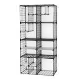 AWTATOS Wire Grid 8 Cube Closet Organizer - Stackable Storage Shelf, Metal Shelving Unit for Bedroom, Black AWTATOS