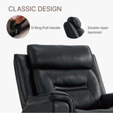 KISLOT Leather Recliner Chair, 360° Swivel Rocker for Adults Manual Rocking Reclining Chair with Adjustable Backrest Footrest for Living Room Bedroom Home Theater Seating KISLOT