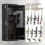 KAER 25 Biometric Gun Safe, Wider and Deeper Fingerprint Gun Safes for Rifle and Pistols, Large Quick Access Heavy-Duty Gun Cabinet for Firearm Ammo with Drawer & Gun Rack, Assembled KAER