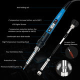 Soldering iron kit, 110V, 80W, fast heating within 10 seconds LCD digital adjustable temperature soldering iron gun, thermostatic soldering iron kit for electronic equipment FUMEIYI