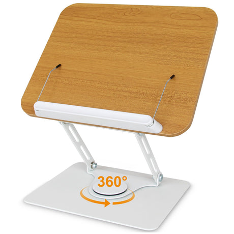 trophable Book Stand for Reading Cookbook Stand Book Holder with 360 Rotating Base Page Clips Book Display Stand for Recipe Sheet Music Laptop Drawing Tablet trophable