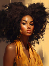 SKRYUIE 5D African Woman Diamond Painting Kits - DIY Diamond Art Kits for Adults African American, Full Round Drill - Crystal Cross Stitch - Adults Craft for Wall & Office Decor - 12x16 inch SKRYUIE