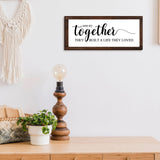 Together They Built A Life They Loved Sign 14 x 6.4 Inches Farmhouse Wall Decor Rustic Modern Framed Wood Sign Hanging Plaque for the Home Love Signs Decorations (And So Together Style) Jetec