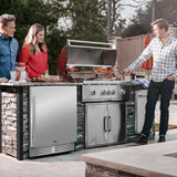 Tylza Outdoor Refrigerator 24 Inch Wide, Stainless Steel Beverage Refrigerator 176 Can for Undercounter Built-in or Freestanding, for Home and Patio, Water Proof, Fast Cooling, Low Noise, 37-65 °F Tylza