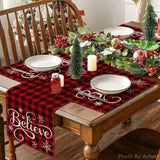 Artoid Mode Christmas Believe Buffalo Check Plaid Placemat for Dining Table, 12 x 18 Inch Winter Holiday Rustic Washable Table Mat Set of 4 Artoid Mode