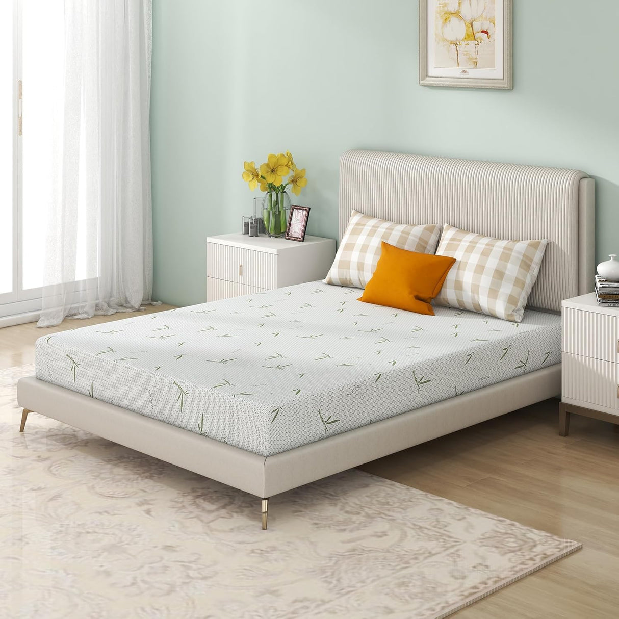 8 Inch Queen Size Hybrid Memory Foam Mattress - Mattress in a Box for Bunk Bed, Trundle Bed, RV Mattresses,Dual Layer Gel Infused & Bamboo Cover, Medium-Firm Support, CertiPUR-US Certified (Queen) Luxizawmlinium
