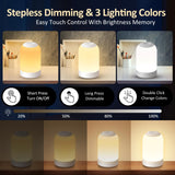 G Keni Touch Bedside Night Lamp, Baby Nursery Night Light for Kids Adults, Egg Lights with Timer, Dimmable Small Mini Lamp for Nightstand/Bedroom/Living Room, USB Rechargeable, White/Natural/Warm G Keni