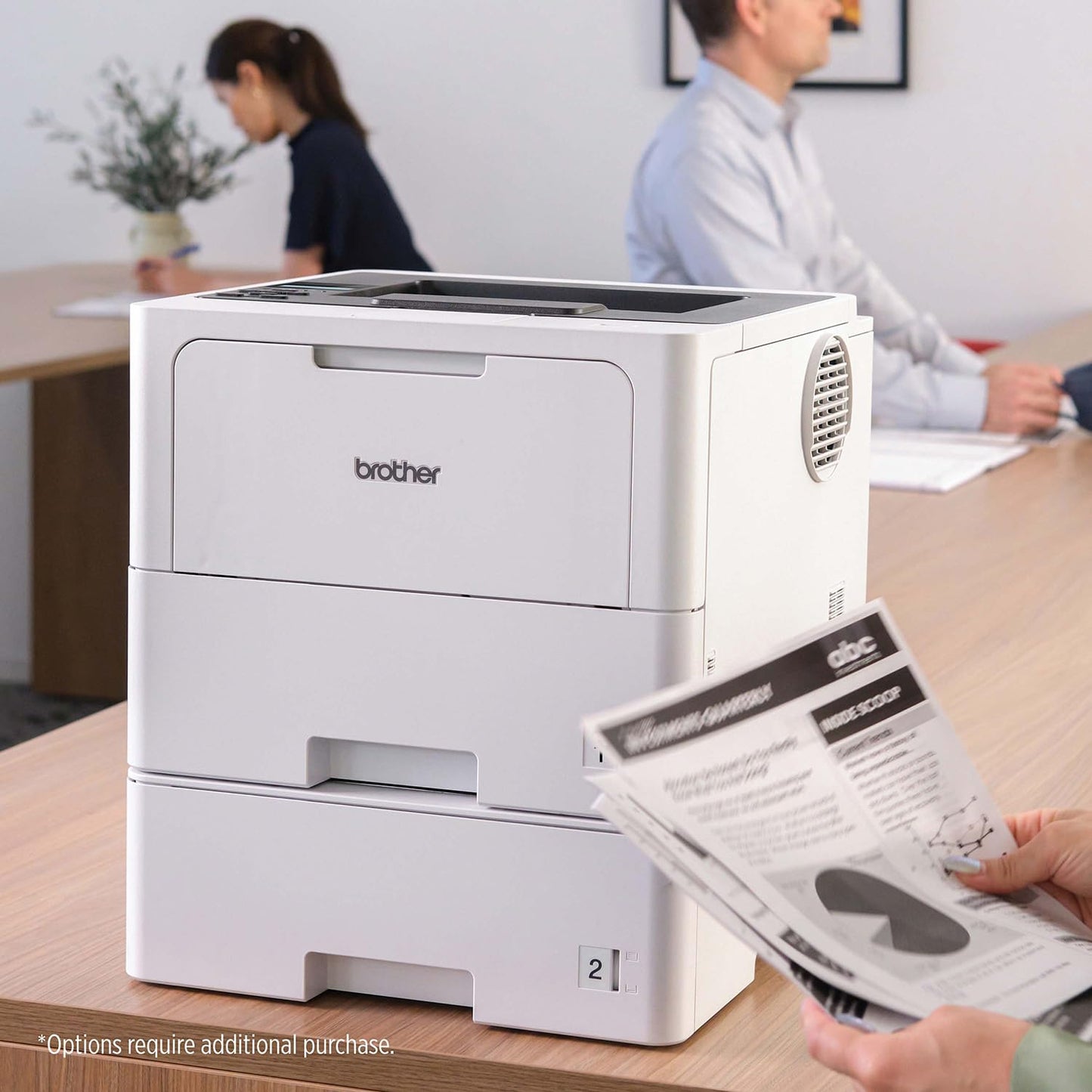 Brother HL-L6210DW Business Monochrome Laser Printer with Large Paper Capacity, Wireless Networking, and Duplex Printing, White