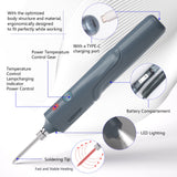 Cordless Soldering Iron 2600mAh with LED Light, 8W Welding Tools, Rechargeable Battery Soldering Iron Electric, Soldering Iron Kit with Adjustable Temp 300-450℃, Fast Heating, Portable Soldering Kit HANDSKIT
