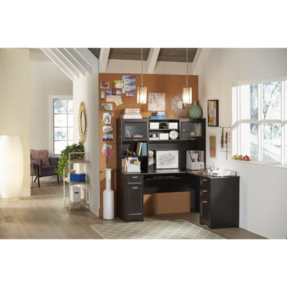 Realspace® Magellan 59"W L-Shape Corner Desk, Espresso - WoodArtSupply