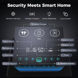 Yoqimi Smart Biometric Gun Safe for Handgun, Fingerprint Clock Safe with 3-in-1 Wireless Charging, Silent Drawer, LCD Alarm Clock & Quick Access Bedside Gun Safe Yorqimi