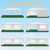 Outvita Outdoor Gazebo White Canopy with sidewalls, Wedding Party Tent with UV Blocking for Parties Sun Rain Shelter (10x20ft) Outvita