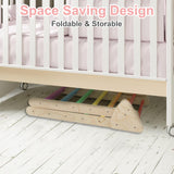 EDOSTORY 5 in 1 Pikler Triangle Set, Indoor Playground and Gym for Kids, Foldable Wooden Montessori Climbing Set Triangle Ladder Set with Slide and Climbing Ramp, Gift for Boys Girls(Rainbow) EDOSTORY