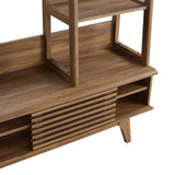 Modway Render Mid-Century Modern TV Stand Entertainment Center, 70", Walnut Modway