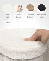 B FSOBEIIALEO Storage Ottoman Cube, Flowers Shaped Ottomans with Storage Foot Stool Footrest for Lving Room, Boucle Ottoman Seat for Dorm Room,Faux Teddy Fur, Cream White 12.6"x12.6"x12.6" B FSOBEIIALEO