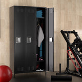 Loumernhant 72" Tall Metal Garage Storage Cabinets with Safety Lock,3 Doors Storage Lockers Combination,Metal Lockers Perfect for Homes,Gyms,Factories,Offices,Warehouses,Garage.Black. Loumernhant