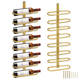 KHayRovies Wine Rack Wall Mounted for 8 Wine Bottles, Metal Wall Hanging Wine Holder Storage, Wine Organizer Shelf for Kitchen Dining Room Bar (Golden) KHayRovies