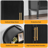 HUSHEDIFY Arched Bookcase Book Shelf with Doors, 5 Tier Tall Display Bookshelf Cabinet with Storage, Industrial Floor Standing Bookshelves Open bookcases for Home Office, Living Room(Black) HUSHEDIFY