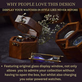 Wooden Watch Box, Single Slot Watch Display Case Mens Watch Box Organizer, Dark Rosewood Watch Cases for Men Watch Storage, Valentines Gift Watch Organizer Holder Case for travel with Glass Lid Royal Craft Expertise