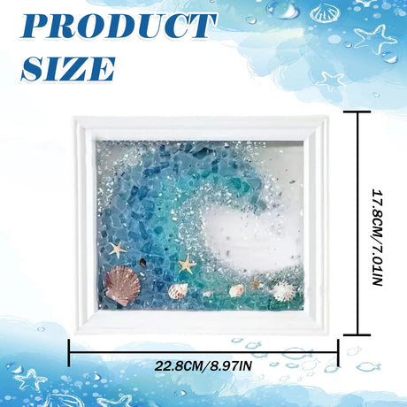 DIY Mosaic Kit for Adults – Complete Glass Mosaic Craft Kit with Sea Glass, Resin, Frame – Easy Resin & Stained Art Starter Set for Beginners & Adult Creative Projects (Wave Design) CIYOJA